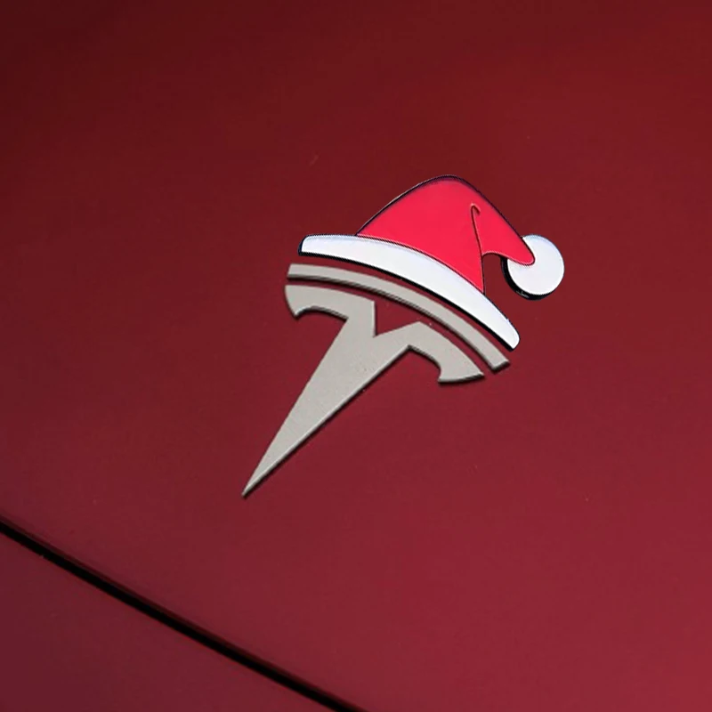 Wasserdichte Weihnachtsmannmütze-Aufkleber für Tesla, kreative selbstklebende Weihnachtsmütze für Auto, Wand, Fensterdekoration