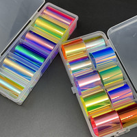 1 Bottle Super Aurora Cellophane Nails Glass Foil Film DIY Stickers Glass Paper Nail Trend Design Ice Cube Manicure Decoration