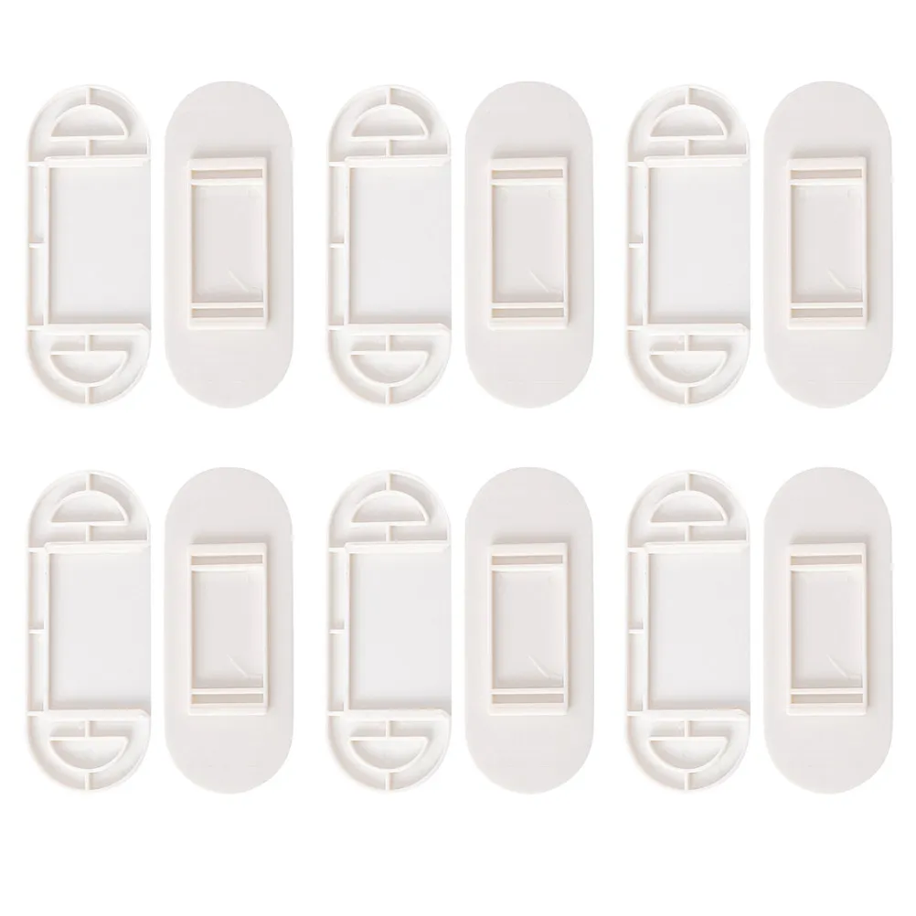 10 Pcs Socket Sticky Power Holder Plug Wall Storage Punch Free Mounted Buckle White Adhesive Fixator