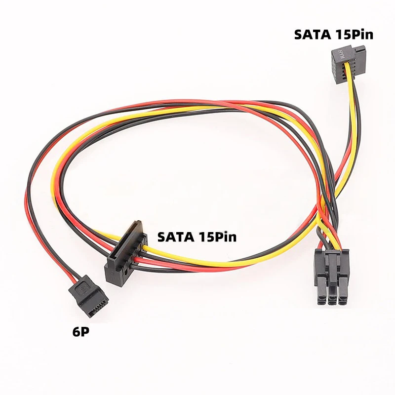 

Power Cable for HP Motherboard Hard Drive HDD SSD DVD Convert 6P to 2 15PIN SATA Power Supply Wire for HP ProDesk 400G1 600 680G