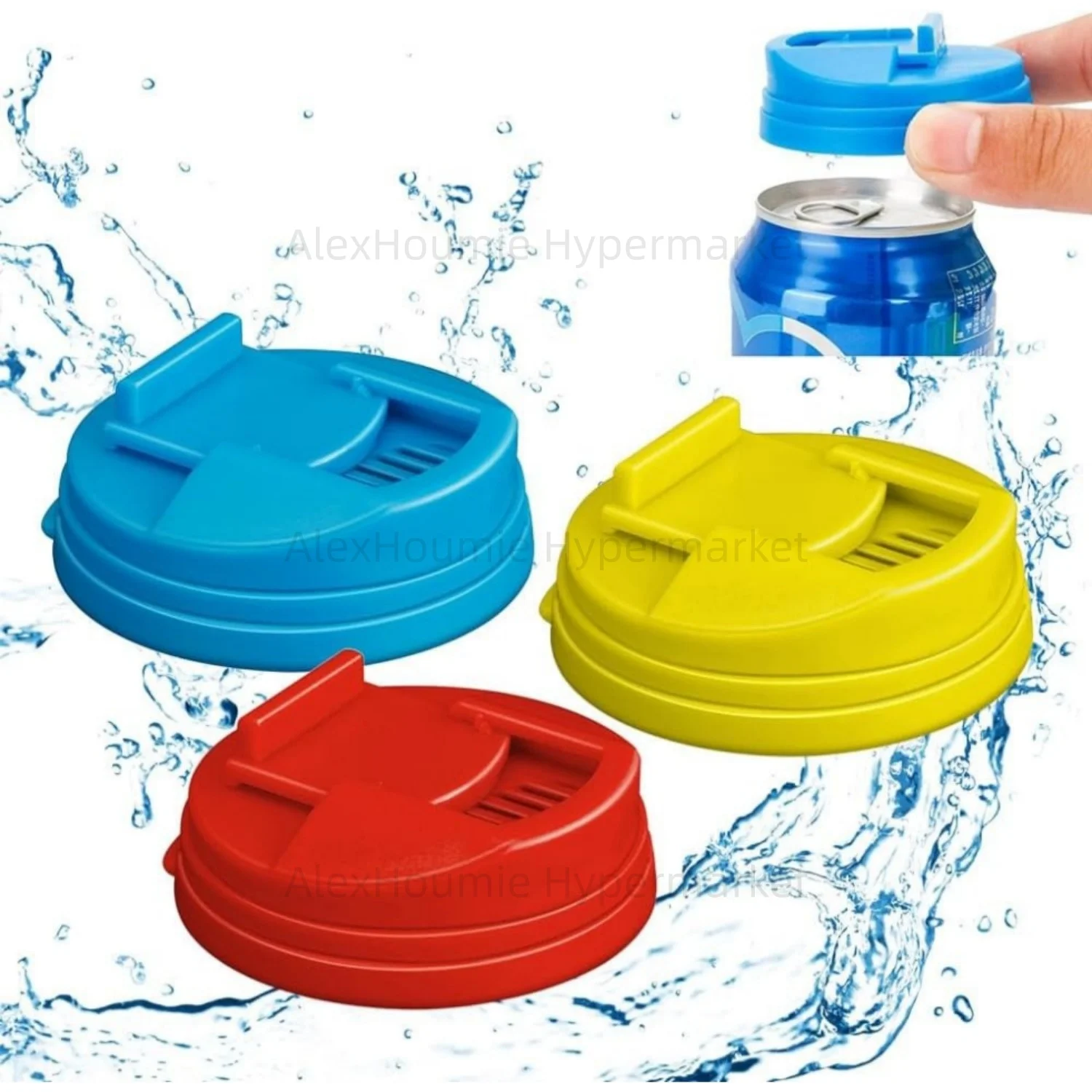 3PCS Soda Can Covers Reusable Plastic Can Lids Round Protector Spill-proof Soda Spill Stopper Standard Size Cans Beverage Sodas