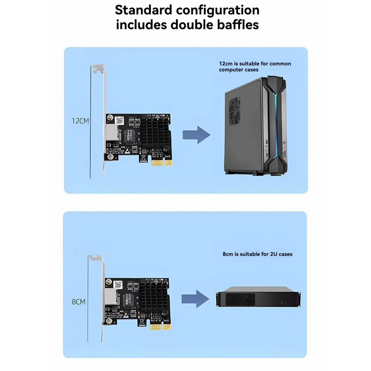 goodidea 5Gbps PCI-E to RJ45 Network Card RTL8126 100Mbps/1G/2.5G/5G Gigabit Ethernet PCIE Wlan Adapter for PC Win10 11