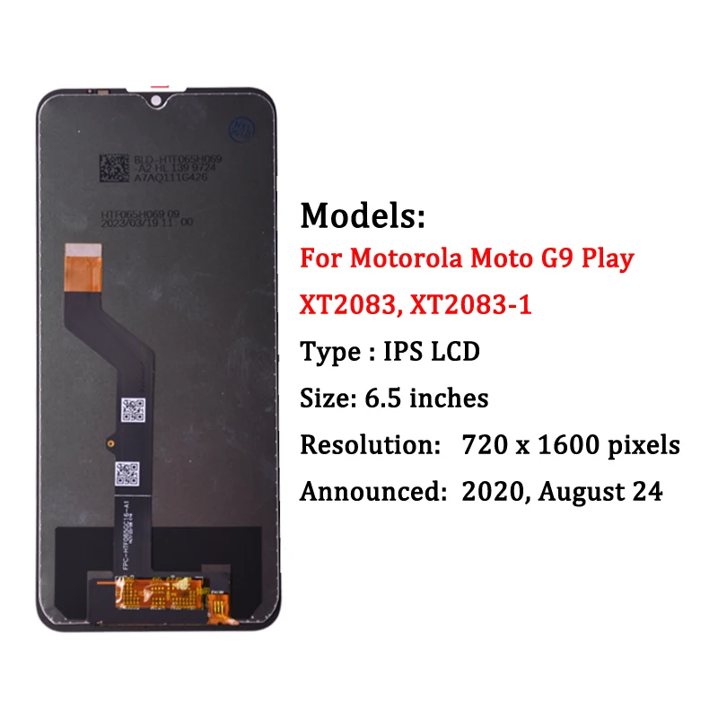 LCD Display For Motorola Moto G9 G9 Plus G9 Power Xt2091-4 XT2091-3 G9 Play Touch Screen Digitizer Replacement