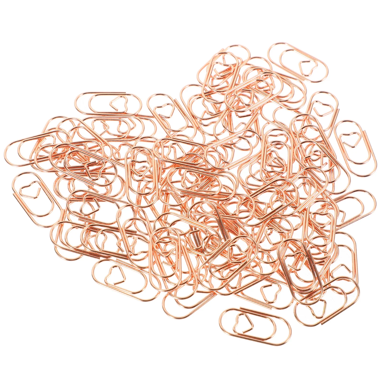 100 Pcs Paperclips Multi-use Knitting Metal Delicate Exquisite Unique Shaped Rosy Office