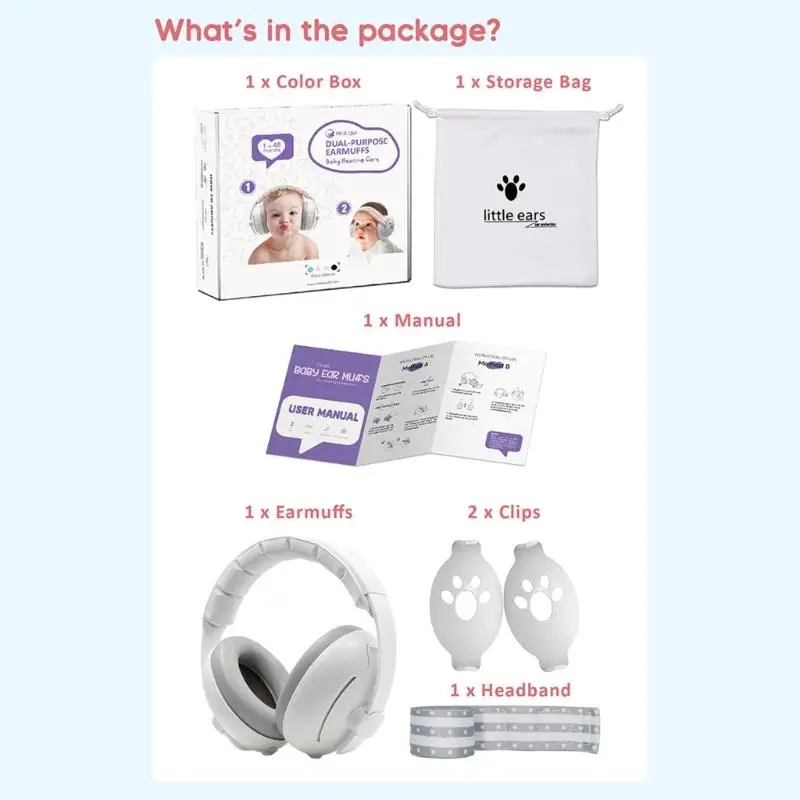 R53C 27dB Noise Cancelling Headphone for Kids Baby Sound Blocking Hearing Protections Earmuffs Adjustable Hearing Protectors