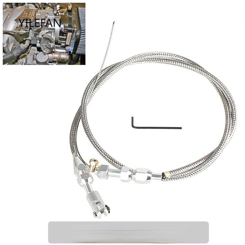 

36" Braided Throttle Cable Kit Compatible with 97-07 Chevrolet/Chevy LS1 Engine 4.8L 5.3L 5.7L 6.0L