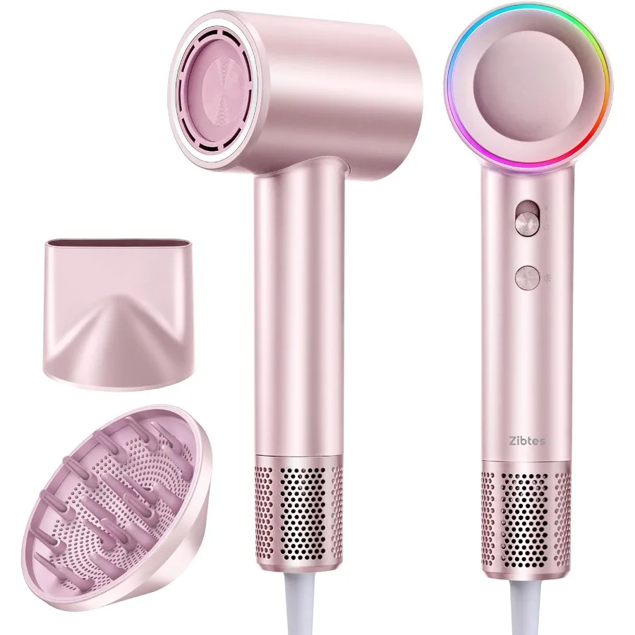 

High-Speed Hair Dryer 160 000 RPM Brushless Motor for Ultra-Fast Drying 500M Ionic Negative for Frizz Reduce Low Noise Thermo-C