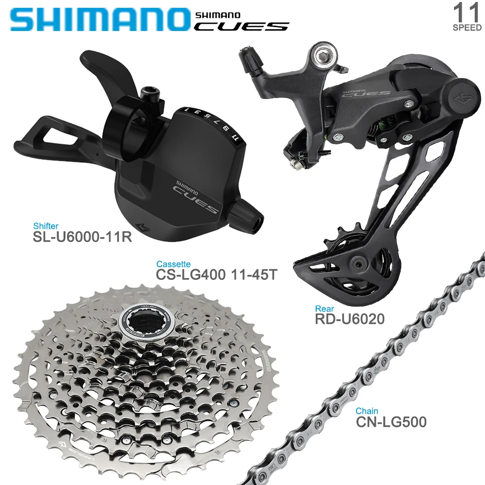 

SHIMANO CUES U6000 1X11 Speed Derailleurs Groupset for MTB Bike Shifter U6020 Rear Derailleur LG400 11-45T LG500 Chain Kit