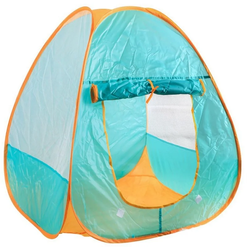 Indoor And Outdoor Children Pop-Up Game Tent Orange Green Foldable Portable Tent House  Convenient To Carry Children's Gift view 3