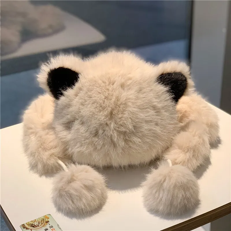 قبعة شتوية جديدة من فرو الثعلب للنساء في الهواء الطلق دافئة لركوب الخيل وحماية الأذن وشاح لطيف من قطعة واحدة هدية للفتيات #6