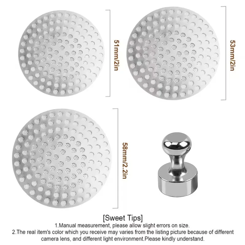 Magnetized Espresso Puck Screen and Magnet Kit 51/53/58mm Double Layer Espresso Coffee Mesh Filter Screens with Magnetic Pin