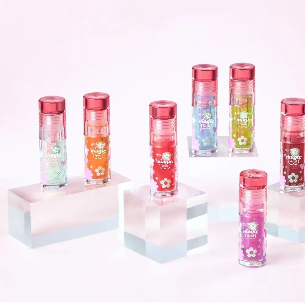 Bonito hidratante óleo labial lábios plumping geléia bálsamo labial óleo espelho mudança de cor brilho labial