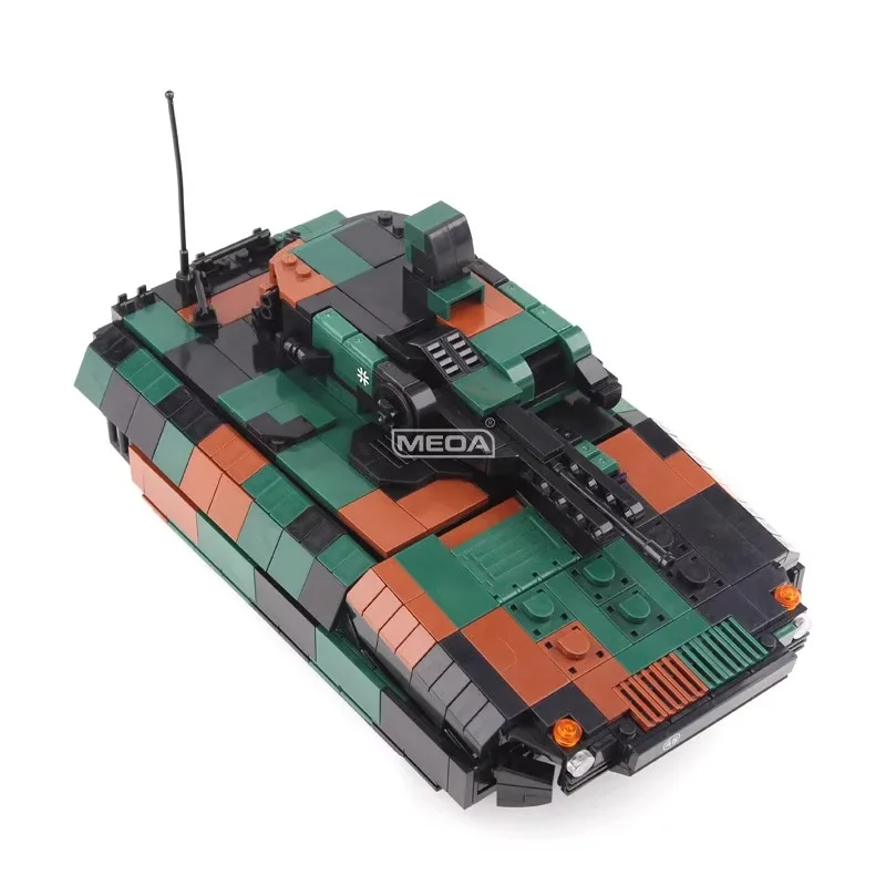

WW2 немецкий пума бронеавтомобиль кирпичные игрушки MOC Flakpz Gepard основный боевой танк строительный блок HX-81 внедорожный трактор модель подарок