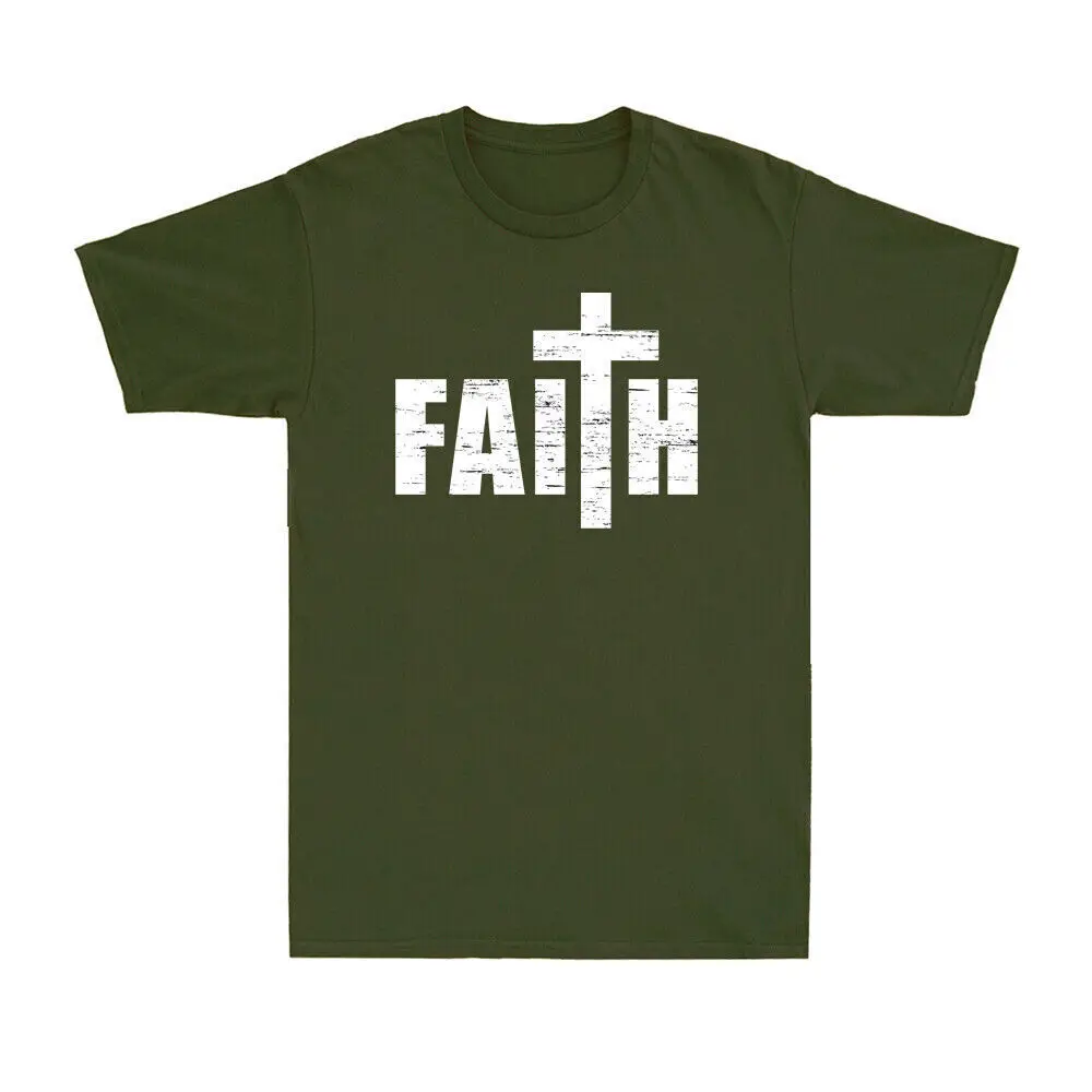 Faith Cross Christian Shirt  Religious Vintage Men's Short Sleeve T-ShirtSummer luxury retro