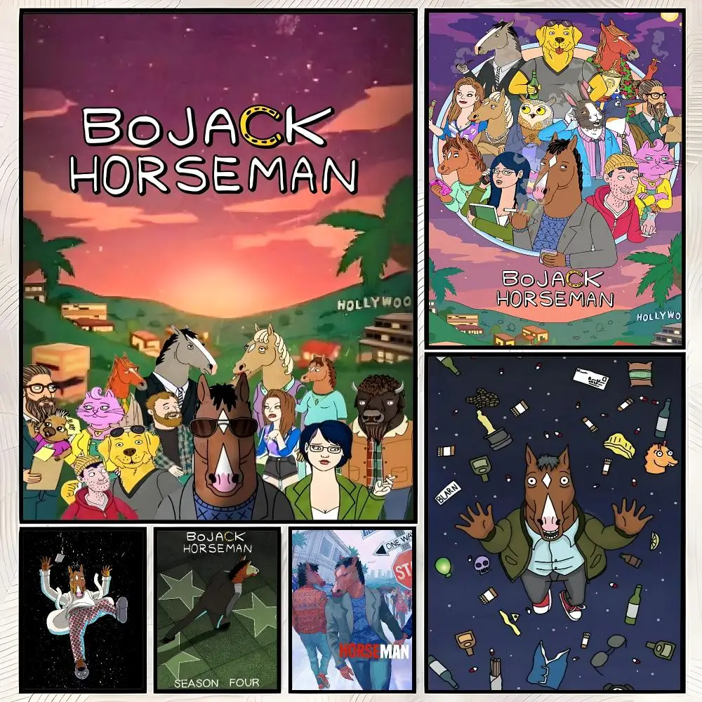 BoJack Horseman Poster Self-Stick HD PP paper Wall Art Poster, Waterproof Decor for Bedroom, Living Room and Home