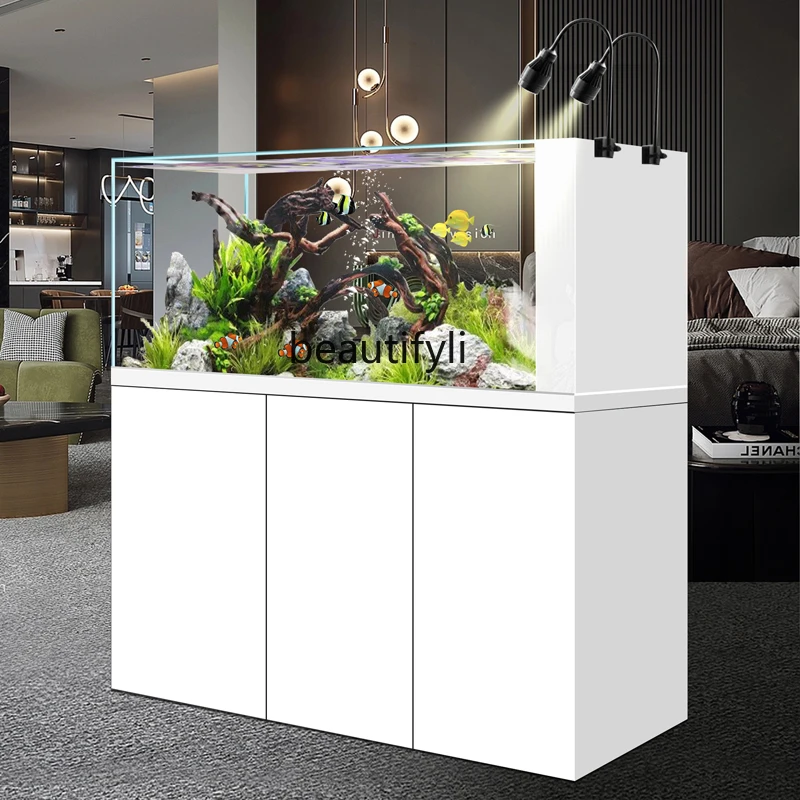 Ultra-White Glass Backpack Side Filter Stream Cylinder with Base Cabinet Living Room Home Medium and Large