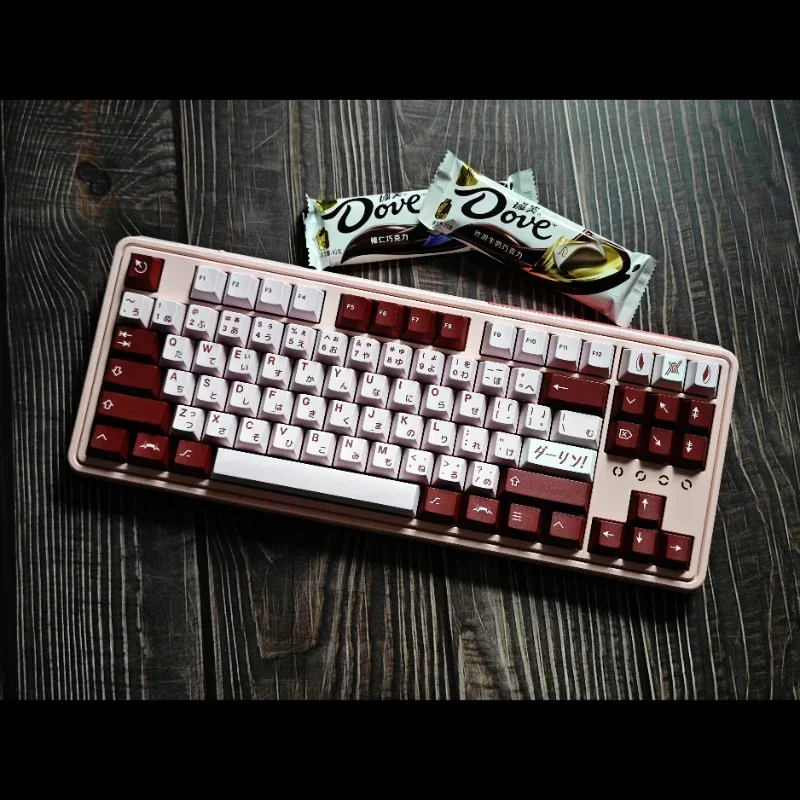 GMK Darling Keycaps Custom Red Inverse Chromatic Aberration Point Key Cap PBT Cherry Profile Keycap  for Wooting Keyboard Keycap