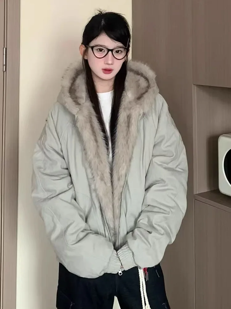 سترة مبطنة بالصوف للرجال للخريف والشتاء سميكة ودافئة على طراز الشارع الأمريكي معطف قطني للزوجين للشباب عصري بأكمام طويلة وسحا...