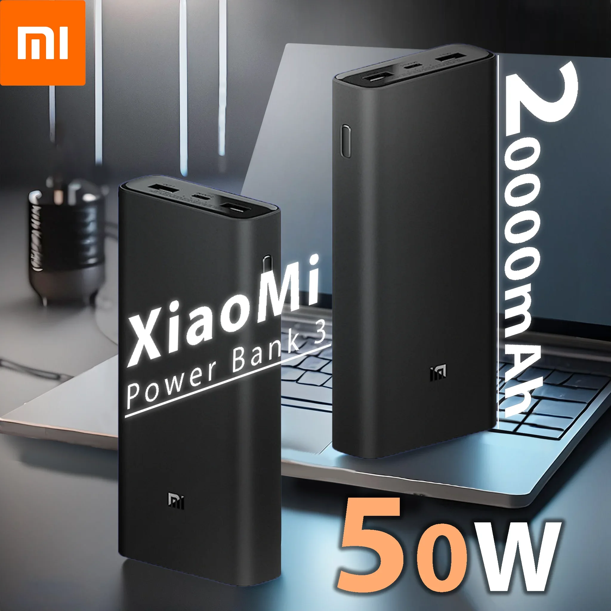 

Xiaomi Power Bank 3 20000mAh PB200SZM 50W Pro Max Mi Portable Fast Charging Extermal Battery Powerbank Quick Charger