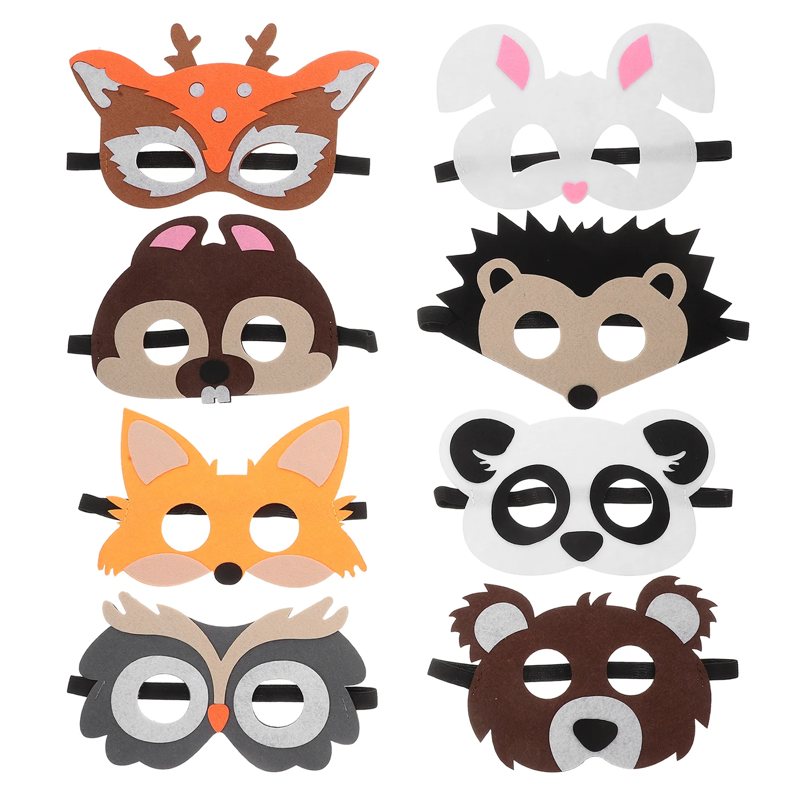 8 Pcs Animal Felt Mask Halloween Party Cosplay Prom Cartoon Prop Cloth Lifelike