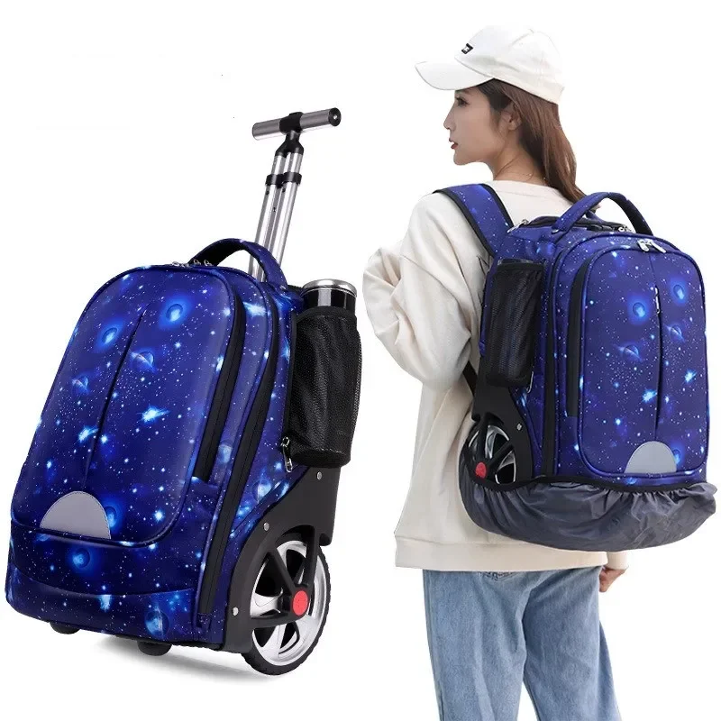 

Large Capacity Pull Rod Bag Middle School High School Big Wheels Elementary Load Reduction Travel Bag