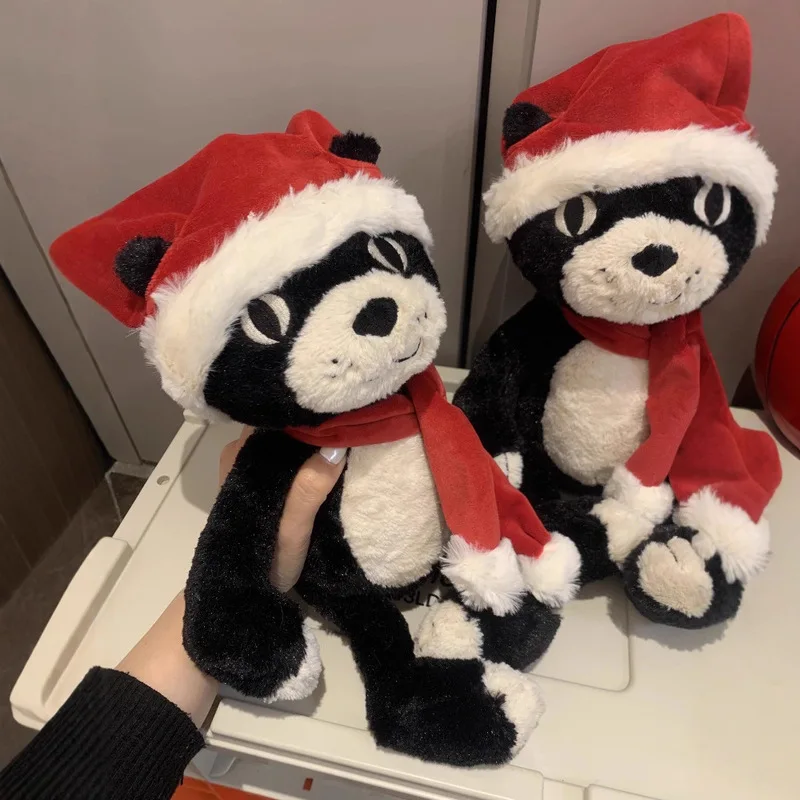 

Рождественская плюшевая игрушка Lucky Cat с костюмом Санты, ограниченная серия, мягкая кукла Jili Cat, милый мягкий рождественский подарок для подруги