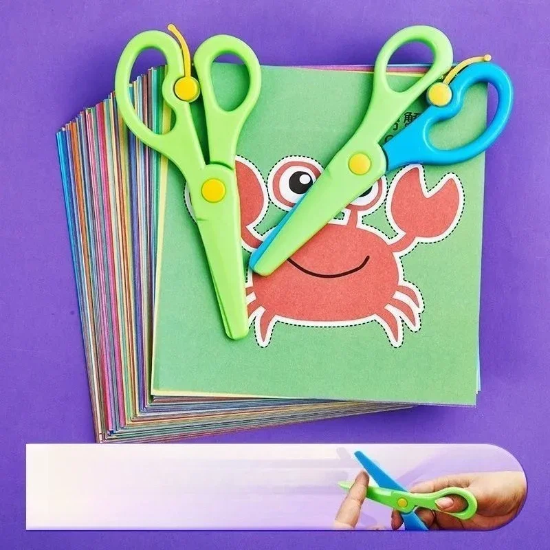 90 قطعة مجموعة قطع الورق الممتعة قطع الورق مقص فني مهارة النشاط قطع كتاب الأطفال مقص الحرفية عدة