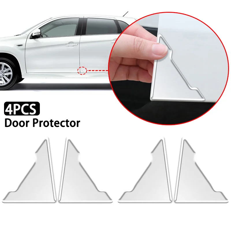 4pcs Universal Car Door Corner Anti-collision Covers Transparent Silicone Protector Anti-Scratch Stickers Door Protection Cover