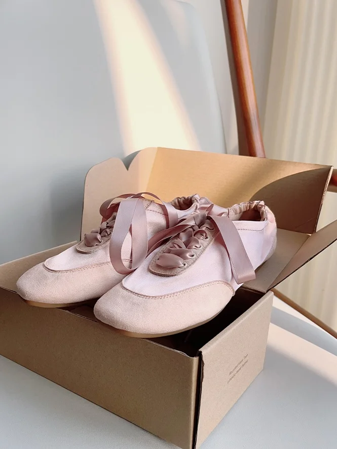 

Ультрамягкие балетные туфли на низком каблуке с круглым носком, повседневные женские весенние сезоны, модный дизайн с узлом, ткань и кожа, Upaded