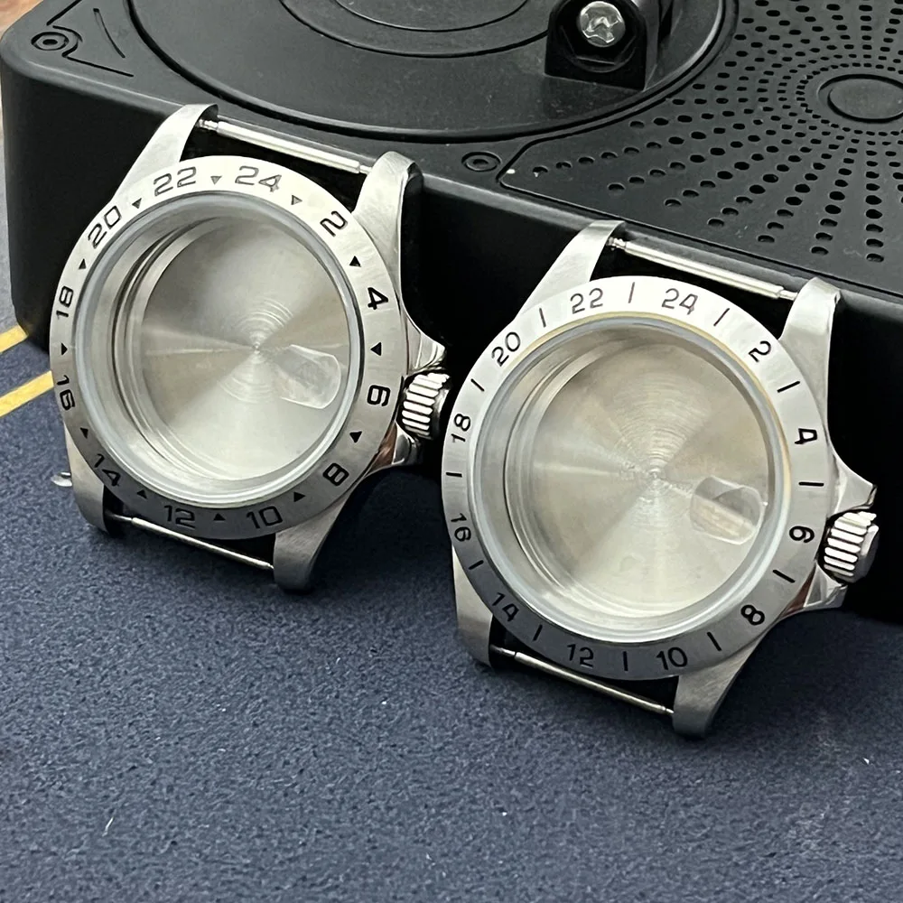 Cassa in acciaio inossidabile da 39 mm, cassa con lunetta fissa GMT 24 ore su 24, NH34, NH35, NH36 accessori per custodie sportive resistenti all'acqua