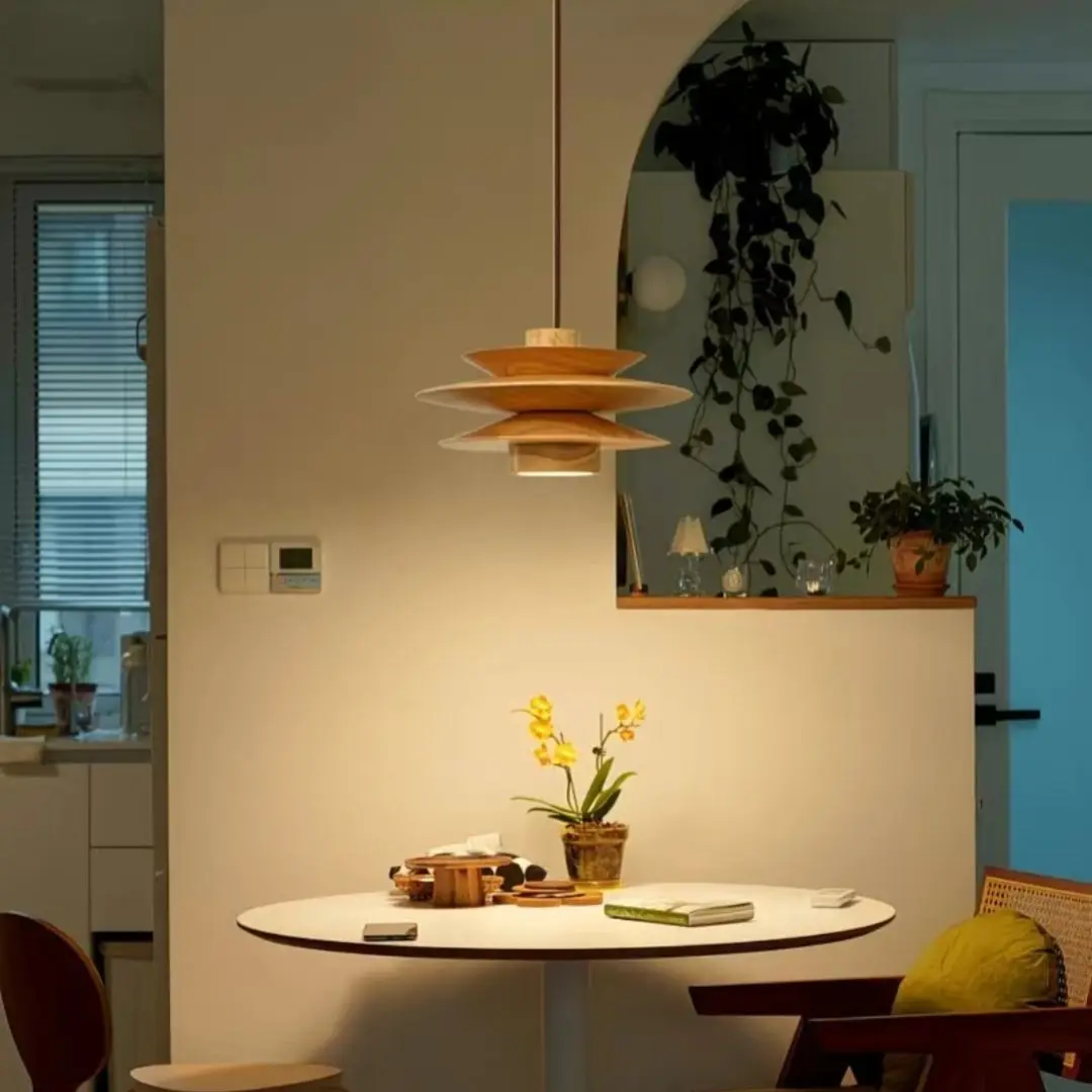 Lustre nordique en bois massif, lustre vintage pour salon de thé et restaurant de style sud-est asiatique, lustre de bar en bois rustique