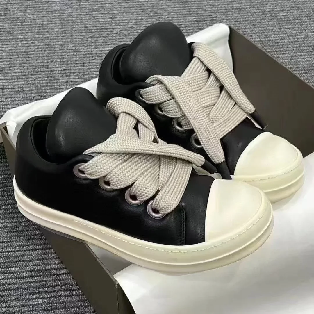 

RO shoes sheepskin Jigglypuff bread shoes sole soft and simple thick shoelaces casual shoes Harajuku style couple shoes.