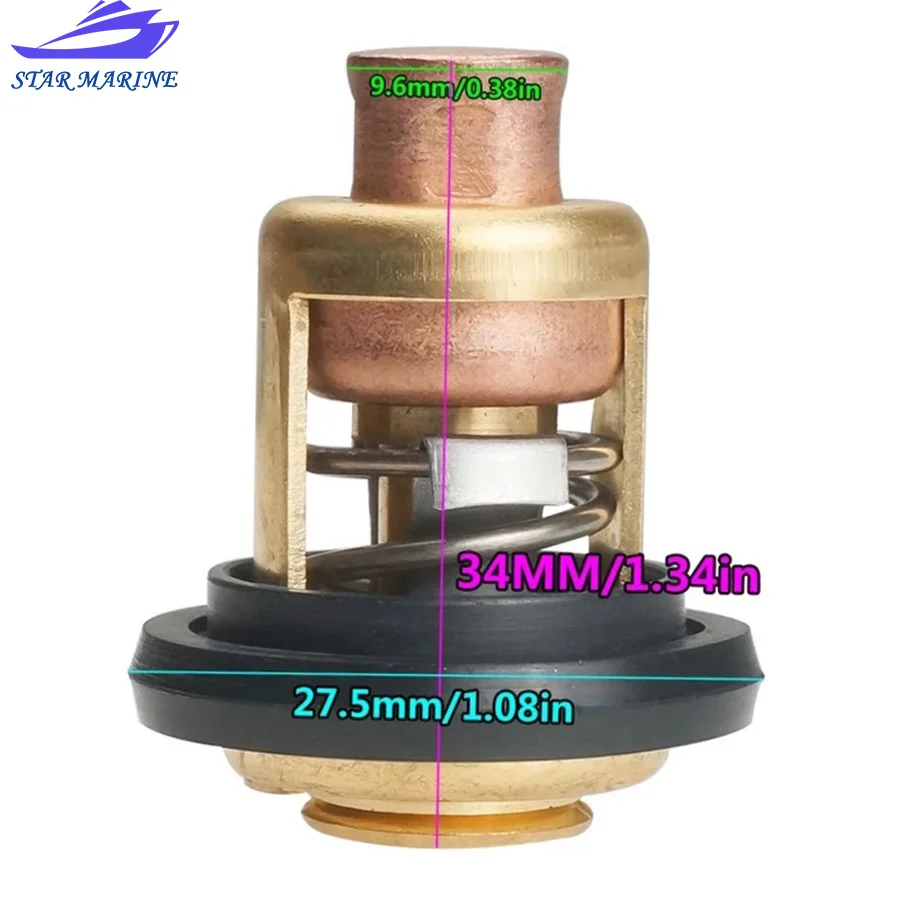 Thermostat 60℃ 140℉ 3R3-01030-0 3R3010300 3R3010300M 3NV-01030-0 3NV010300 3NV010300M For Tohatsu Outboard Motor MFS8-MFS30