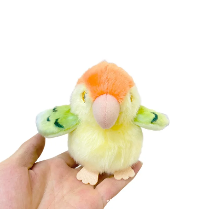 11cm Parrot Plush Pendant Toys Keychain Simulation Parrot Bird Nest Plush Keyring Anime Backpack Charms Cute Gift For Girls Kids