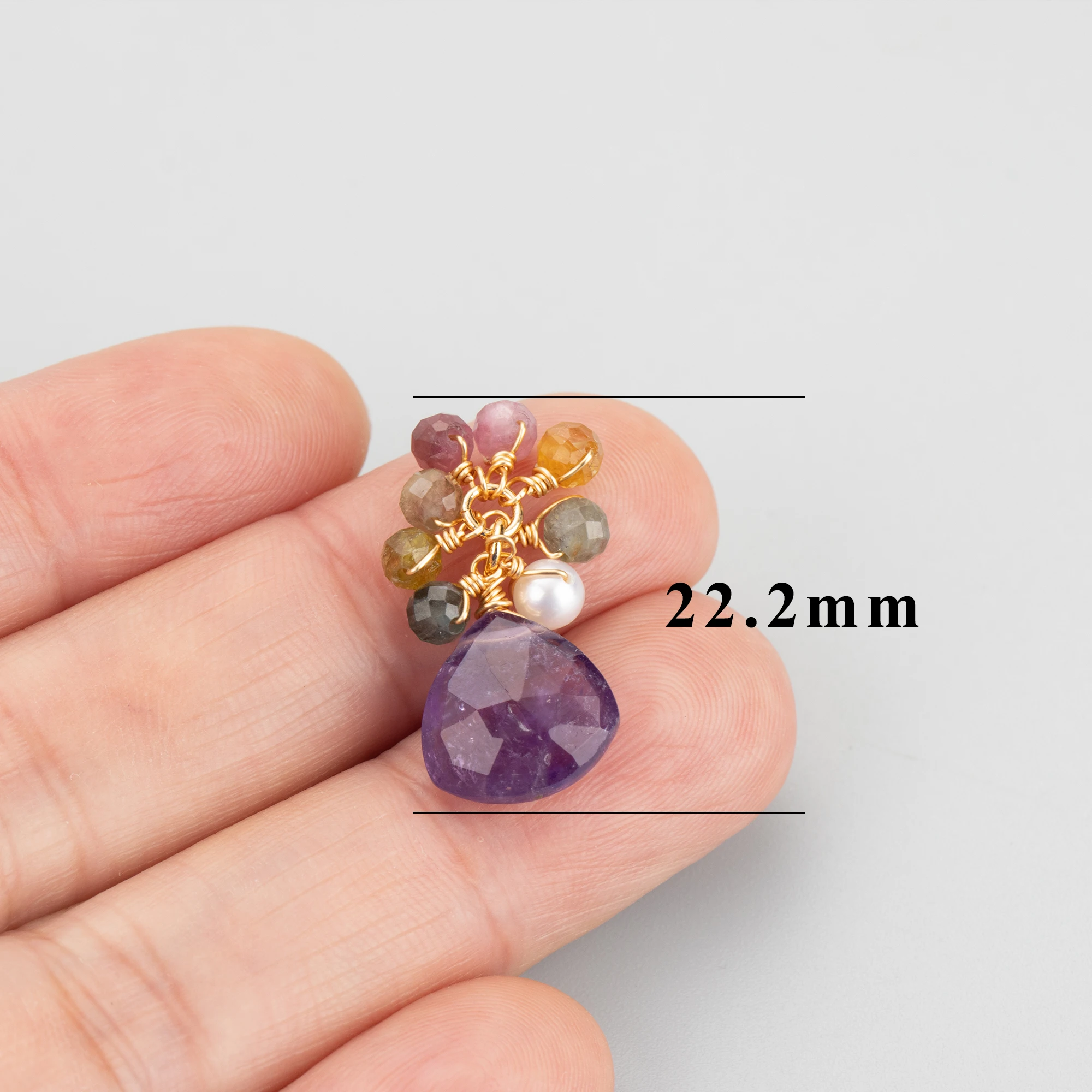 GUFEATHER,2pcs/lot,MI07,jewelry accessories,18k gold plated,copper,natural stone,hand made,diy pendants,jewelry making image 2