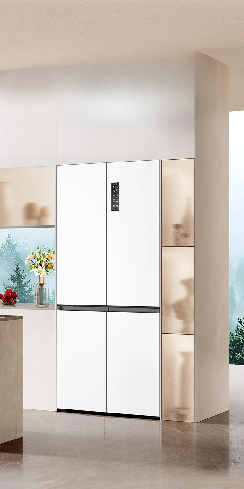 

Dual-System Three-Cycle Ultra-Thin Zero Embedded Refrigerator Bottom Heat Dissipation Cross Four-Door Refrigerator