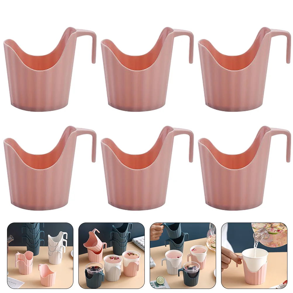 6 Pcs Anti scalding Cup Holder for Paper Cups Premium Plastic Safe Use Wide Application Home Party Office Cafe Disposable Sleeve