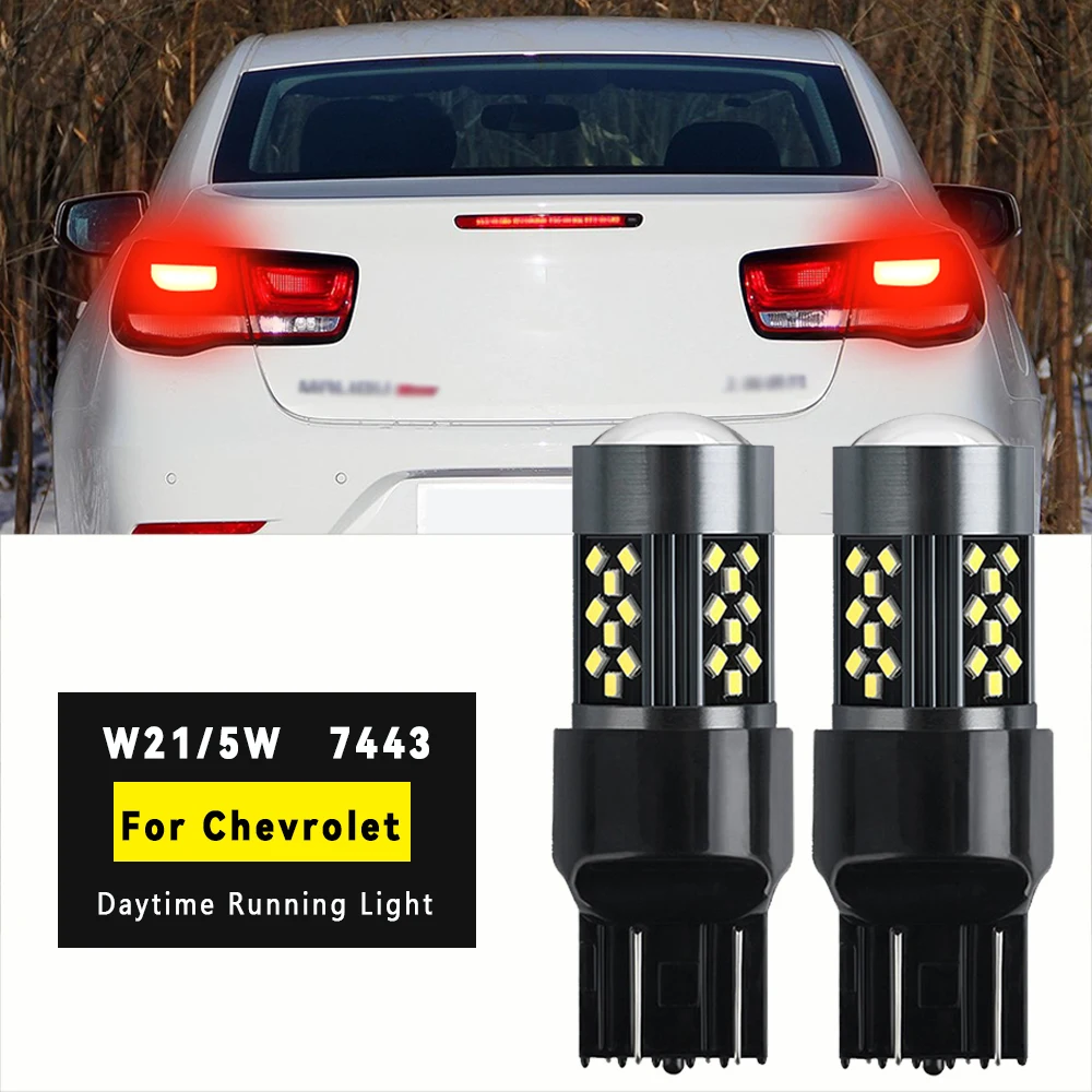 2x For Chevrolet Impala Malibu Tahoe Trax Colorado Traverse Volt Caprice Sonic Spark LED Brake Light Lamp W215W 7443 T20 Canbus