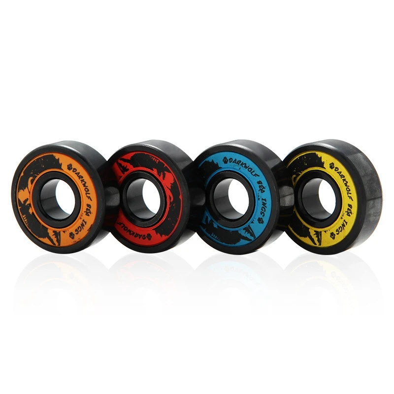 Dark Wolf Set Of ABEC-11 Skateboard Bearing 8Pcs With 4Pcs Spacer Fit Skateboarding Double Rocker Mini Cruiser