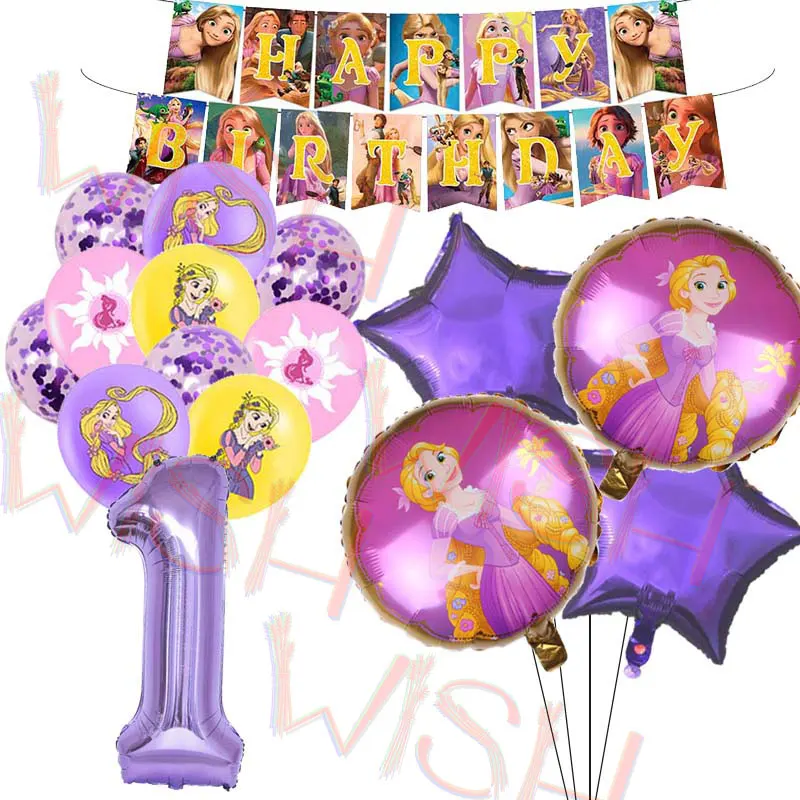 Princess Tangled Ballon Birthday Party Decoration Supplies Banner Girl Gift Wed Decor Rapunzel Balloon Home Garden Baby Shower