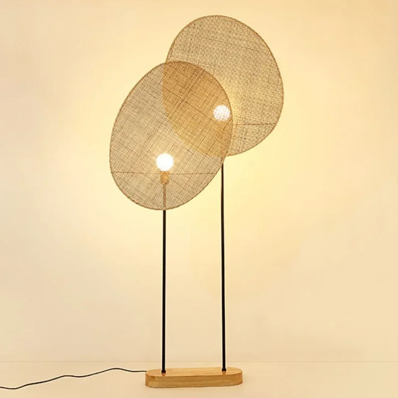 

Rattan Weaving Floor Lamp Southeast Asian Style For Living Room Bedroom Office Hotel Standing Lighting Fixtures Wood E27