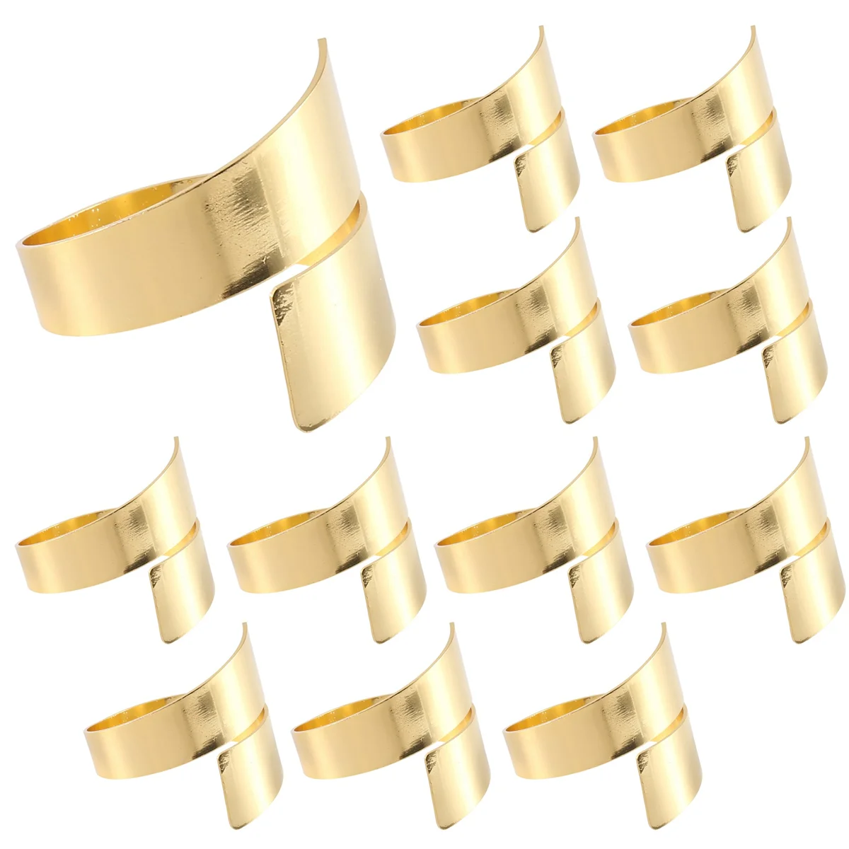 12Pcs Gold Metal Table Decor Napkin Ring Holder Spring for Wedding Setting, Easter Dinner, Valentine's Day