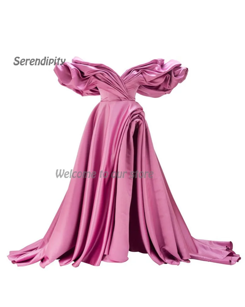 Serendipity Taffeta Evening Dress فساتين سهرة Elegant Off The Shoulder A-Line Purple Cocktail Party Prom Gown For Sexy Women