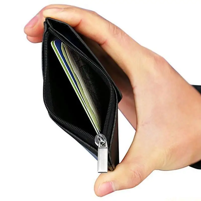 

X90D Badge Holder with Zippper PU Leather Badge Card Holder Wallet for Case 5 Card Slots,1 Clear Window with Secure Cov