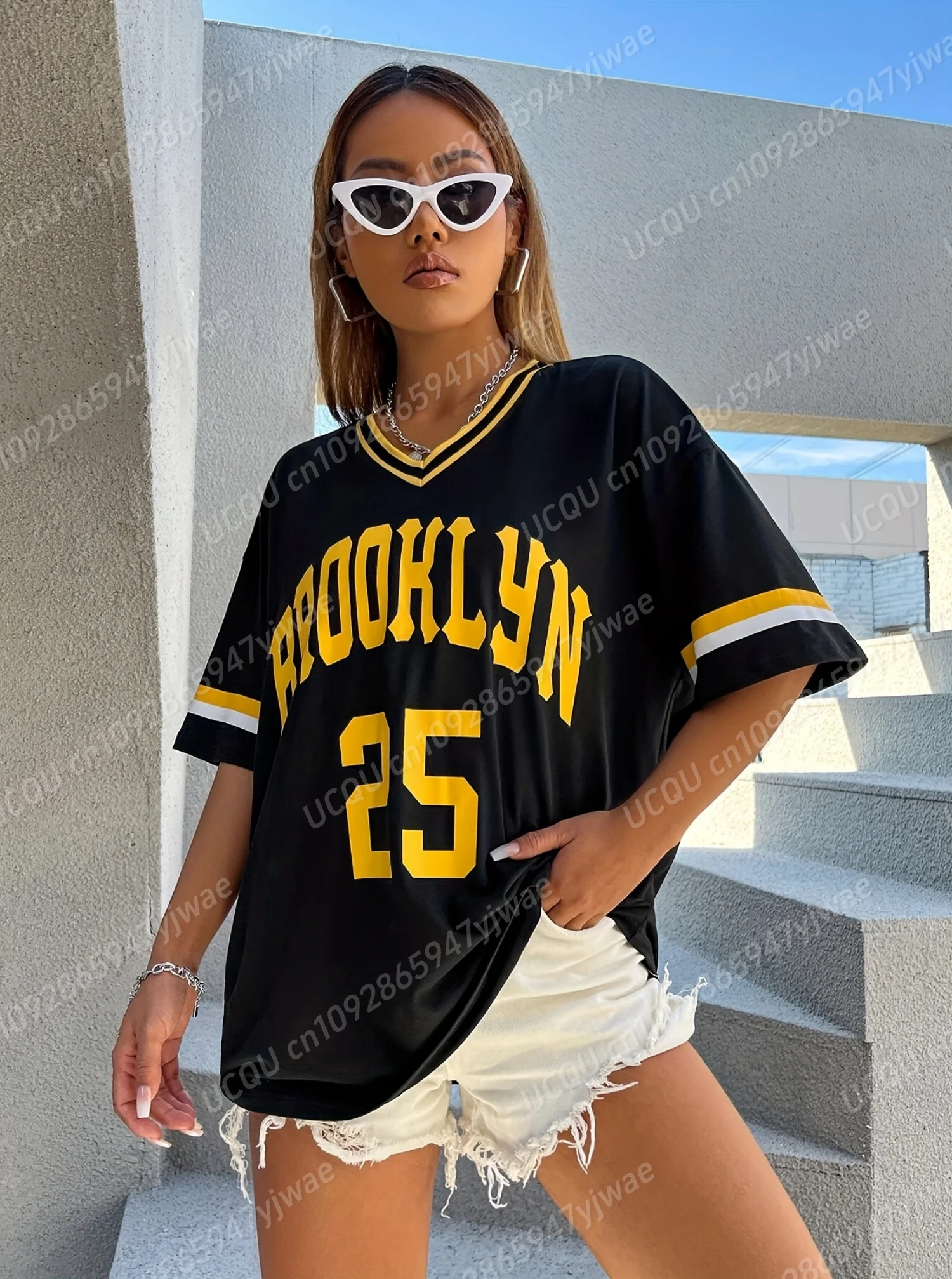 

2025 Summer Women Brooklyn 23print Woman T Shirt Short Sleeve Daily Top Female Creativity O-Neck T-Shirt Casual Clothes