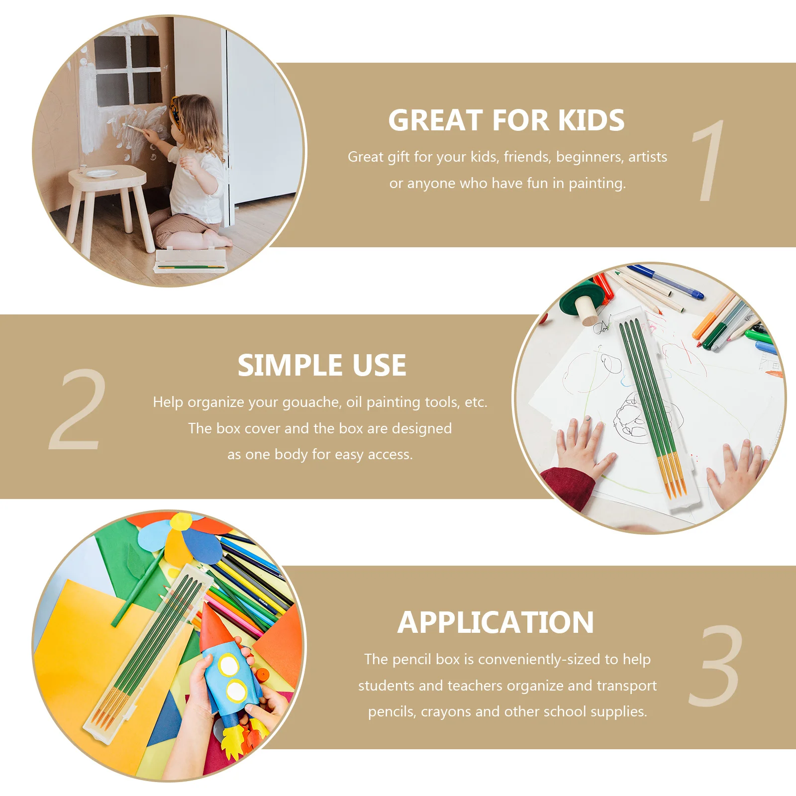 

2Pcs Water Chalk Box Transparent Plastic Storage for Art Supplies Calligraphy Pens Stationery Holder Student Pencil Case