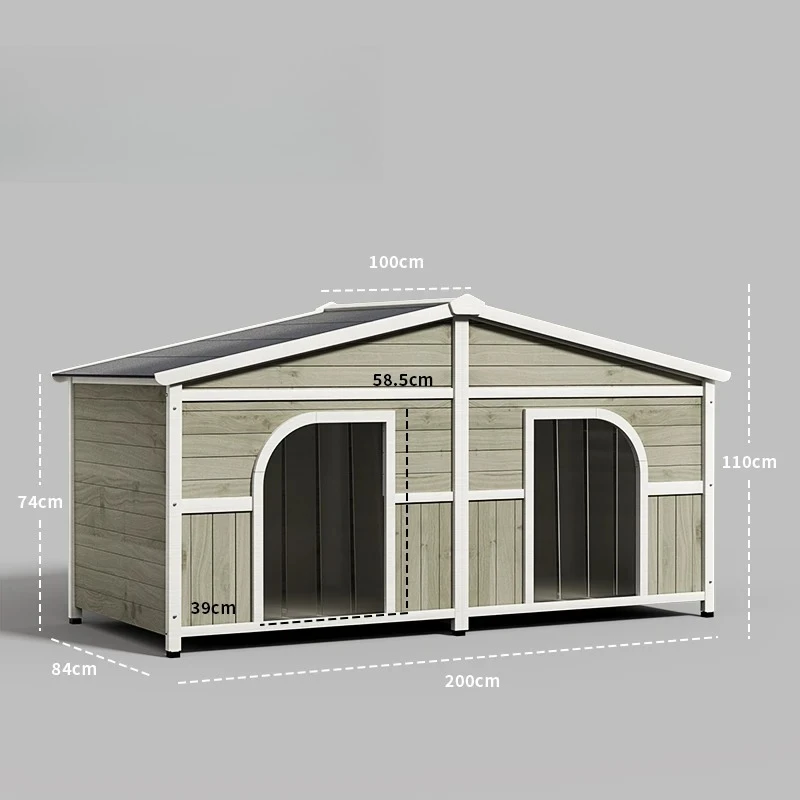

Rainproof and cold-proof outdoor dog house kennel winter warm large dog wooden luxury villa outdoor dog house