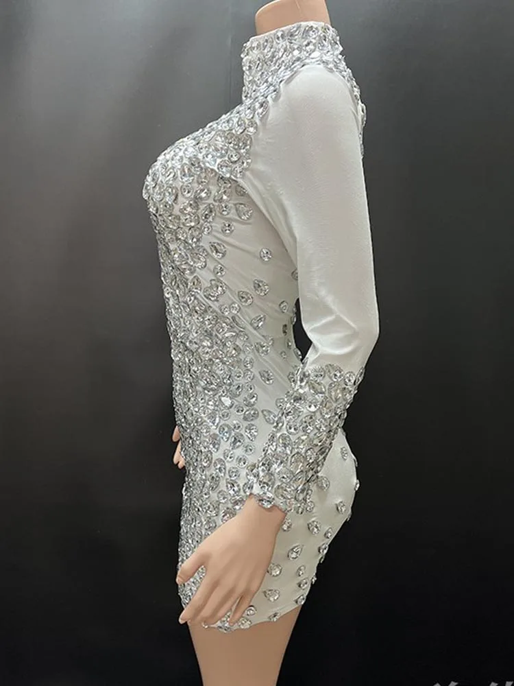 Wysokiej jakości tłoczona na gorąco seksowna siatkowa elastyczna sukienka przylegająca do bioder 2024, nowa modna niestandardowa odzież damska