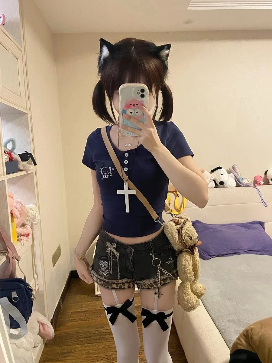 

American Sle Sexy Girl Low Waist Denim Super ort orts Women Summer Tight Butt Hing Hot Pants Slimming Straight Leg P...