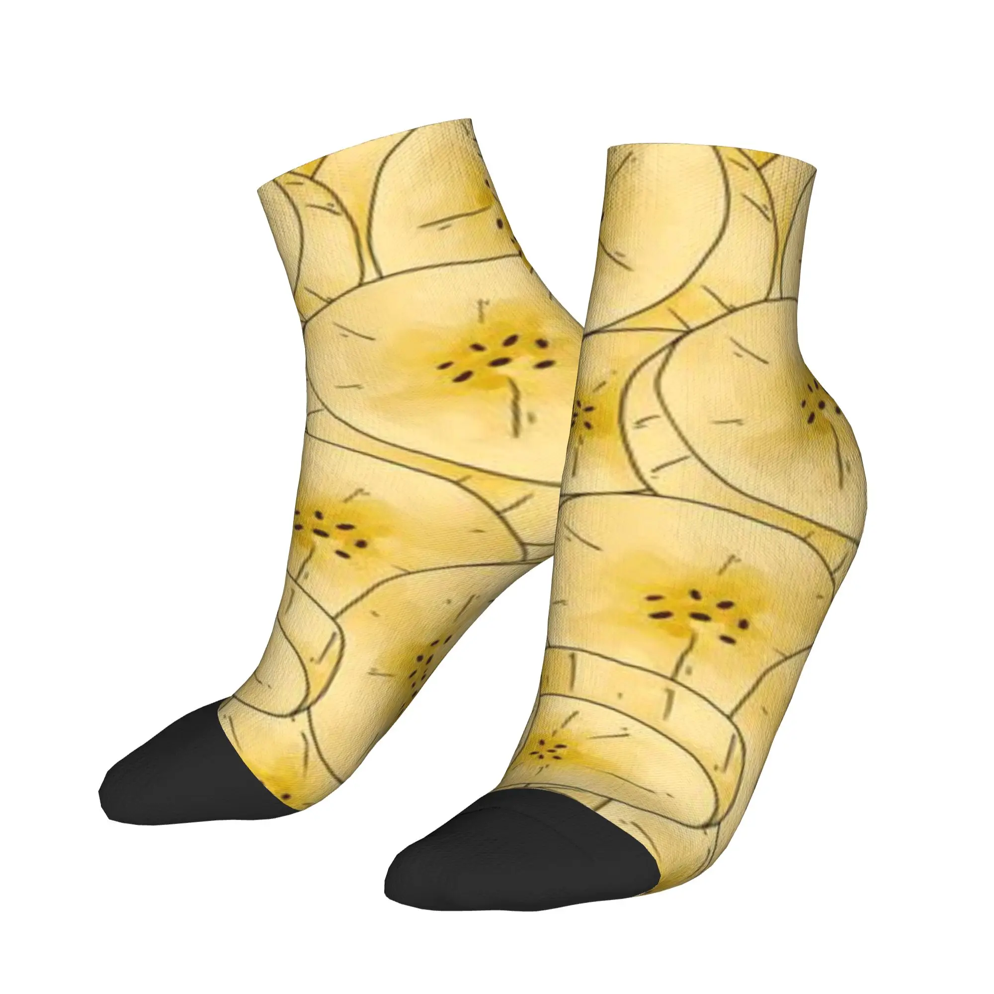 

Banana Slices On Beige Pattern Ankle Socks Design Funny Casual Socks Spring Non Slip Running Sports Soft Sock For Women Men